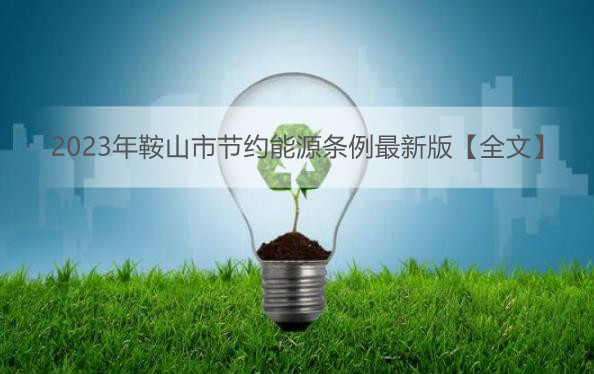 2023年鞍山市节约能源条例最新版【全文】